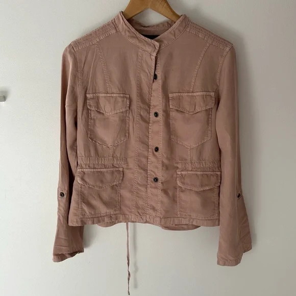 Sanctuary Utility Jacket Womens Small Pink Lightweight Button Front - Picture 1 of 8